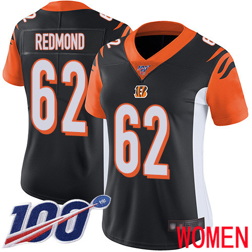 Cincinnati Bengals Limited Black Women Alex Redmond Home Jersey NFL Footballl #62 100th Season Vapor Untouchable